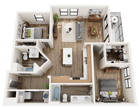 a 1 bedroom floor plan  the crossings